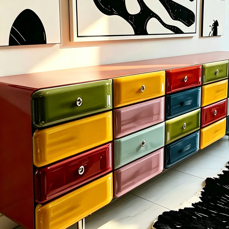 Sleek and Creative Multi-Color TV Stand