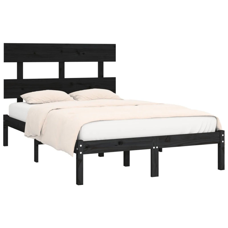 Bed Frame Solid Wood, white, 180 x 200 cm