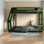Lit mezzanine de jeu peu encombrant, structure en bois avec bureau RVB, design moderne