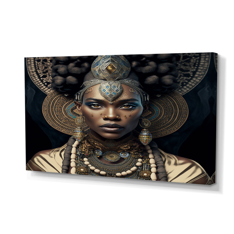 Tribal femme africaine II - art mural africain femme, 40" H x 60" W