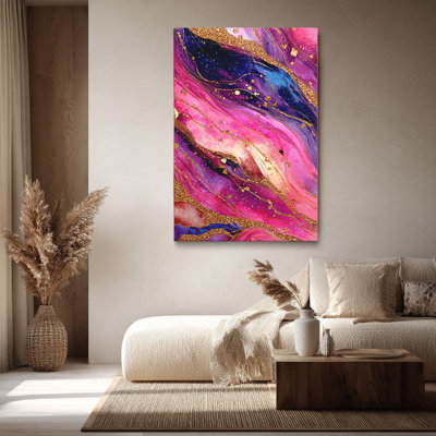Impression sur toile Bohemian Cosmic Abstract Gold Glitter - Urban Studio