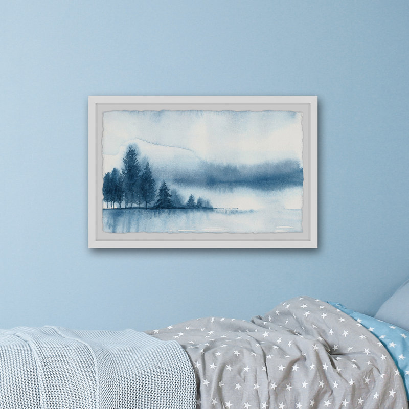 Frozen Winter Lake - Single Picture Frame Painting, 38cm H x 45cm W x 3.81cm D