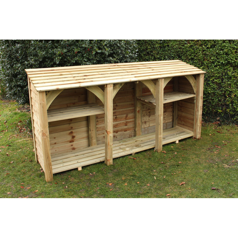 Aamer 260cm W x 69cm D Solid Wood Log Store