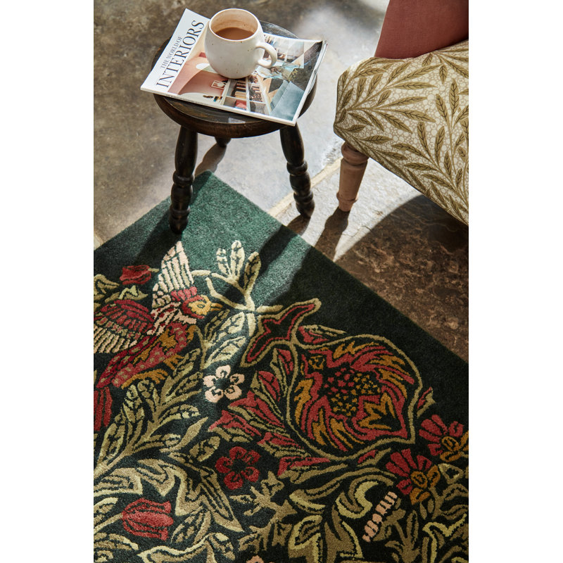 Hand Tufted Wool Floral Area Rug, Rectangle 9' x 12'