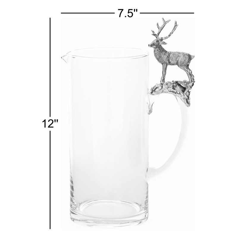 St. Moritz Pewter & Glass Pitcher