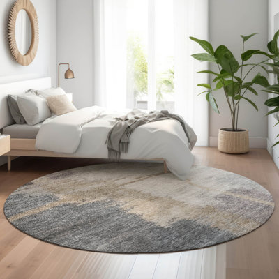 Tapis gris Prisco lavable à la machine de qualité supérieure