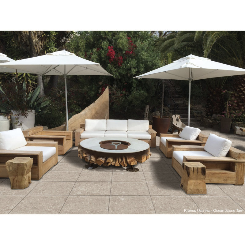 Ocean Paver 24" x 24" Porcelain Field Tile, Beige