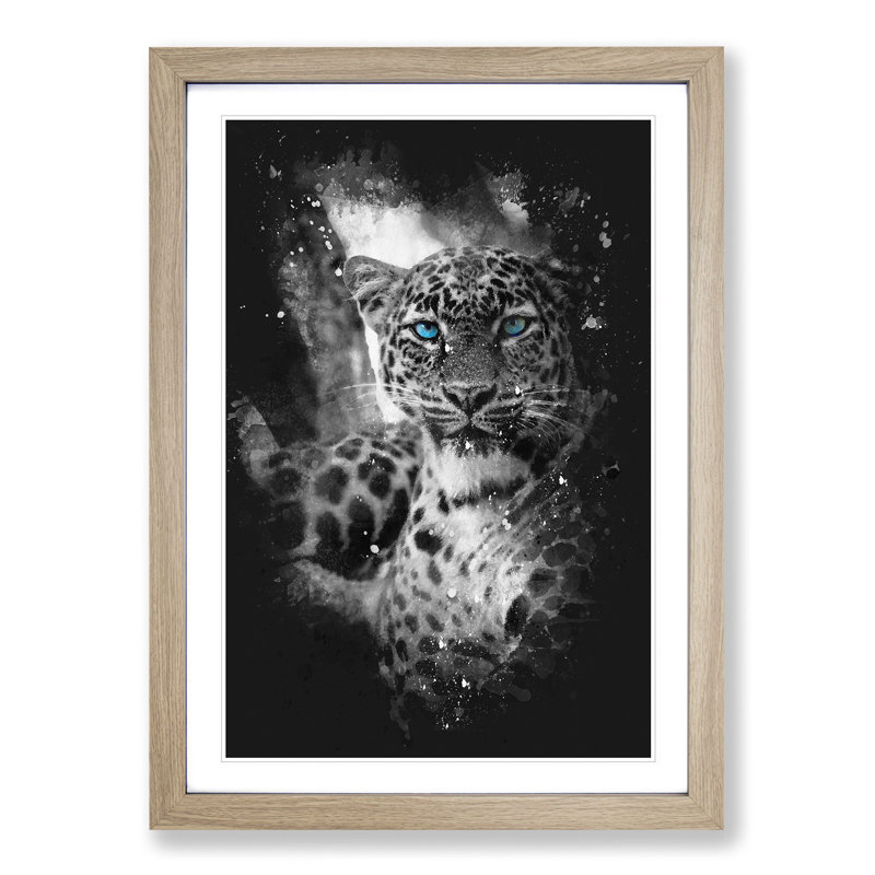 Bright Eyed Leopard - Framed Print, Oak Framed, 87cm H x 62cm W x 2cm D