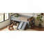 Structure de lit simple avec tablette de rangement, structure de lit en bois avec glissière et échelle, lit plateforme simple avec garde-corps, aucun sommier requis, assemblage facile-2000224362