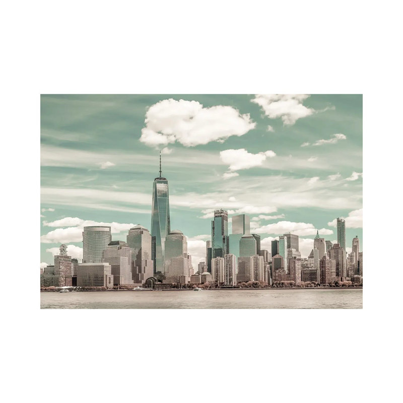 NYC Manhattan Skyline & Hudson River by Melanie Viola - Wrapped Canvas Print, 66.04 cm H x 45.72 cm W x 1.91 cm D