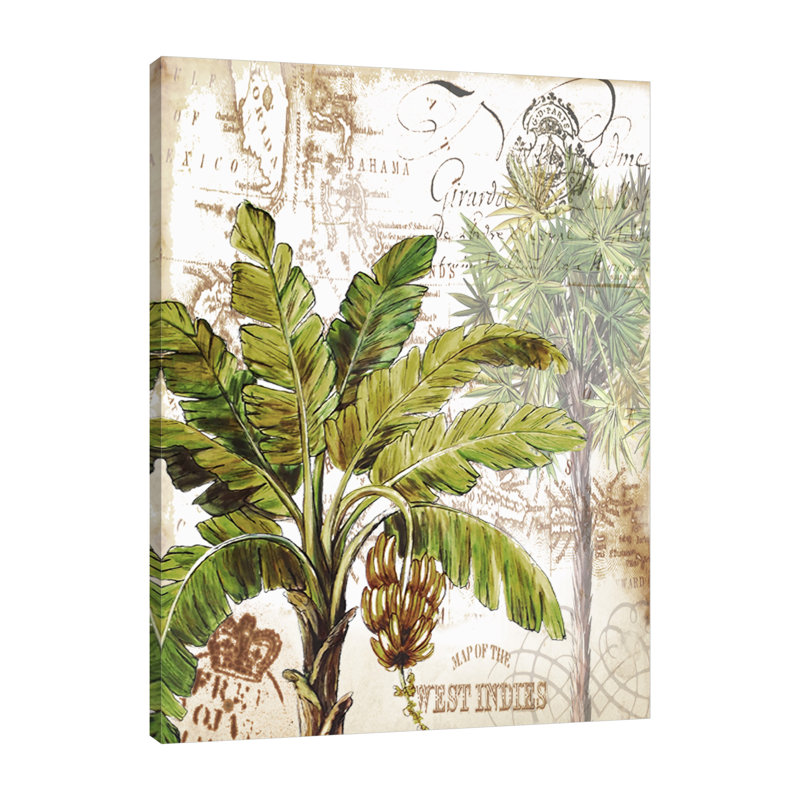 « palm banana », reproduction d’impression sur toile tendue, H 32 po x l 24 po