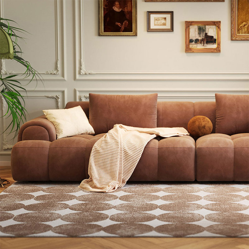 Canapé modulaire 94,49 po brun 100% polyester, 106.3"W*39.37"D*26.77"H