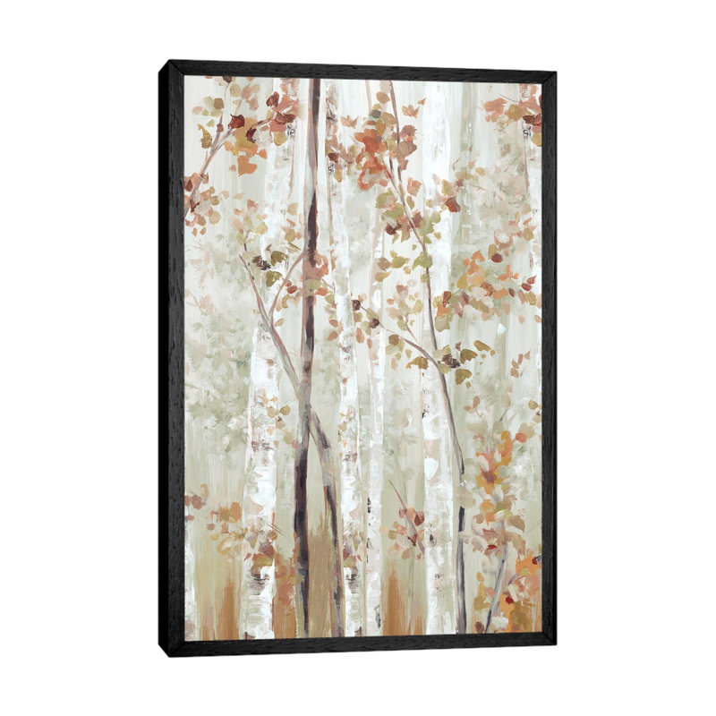 Birch Wood II by Eva Watts - Painting on Canvas, 152.4cm H x 101.6cm W x 3.81cm D, Black Framed