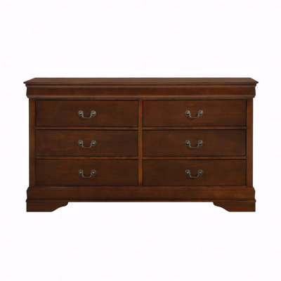 Commode au fini cerisier brun traditionnel de style traditionnel 1pc Louis Phillipe