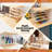 Clear Display Case Wood Countertop Box 4-Tier Step Display Showcase for Figurine Collectible Model Showcase for Home Shop Exhibition