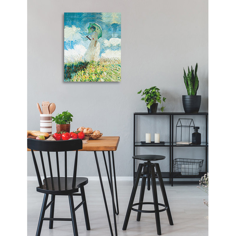 «Woman with a Parasol» par Claude Monet - reproduction d'art, H 24 po x l 20 po x 1,5 po, Toile tendue