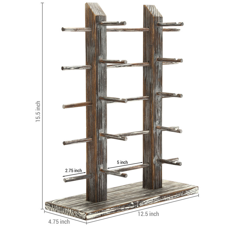 Wood 10 Compartment Makeup Organiser