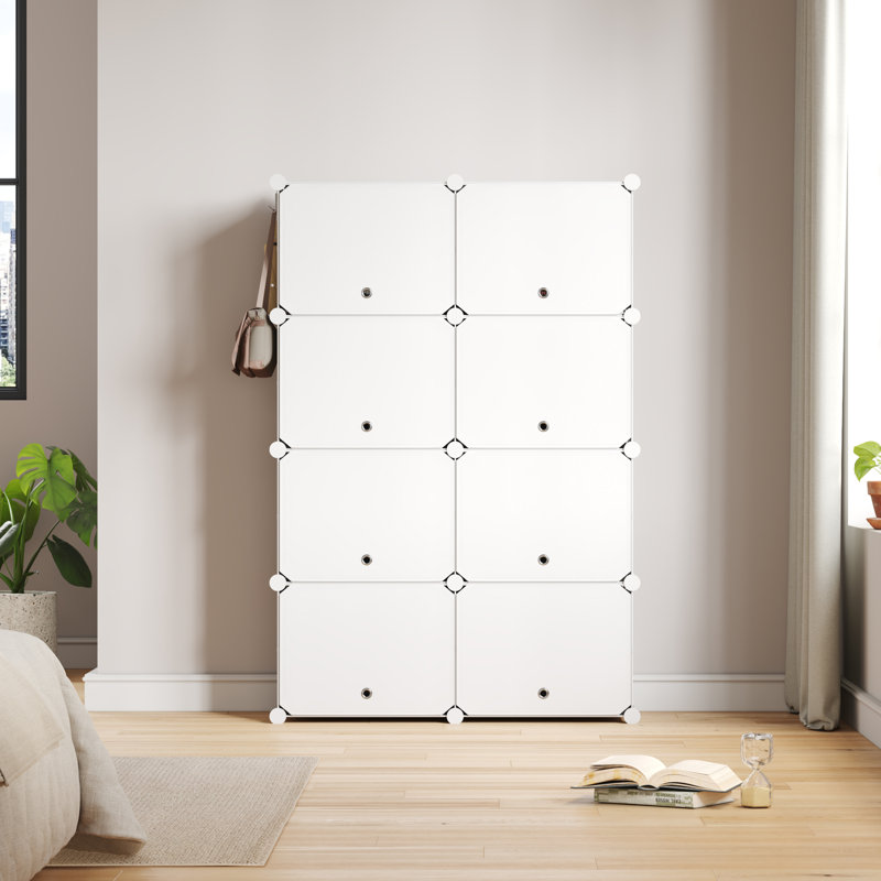 32 Pair Stackable Shoe Storage Cabinet, White