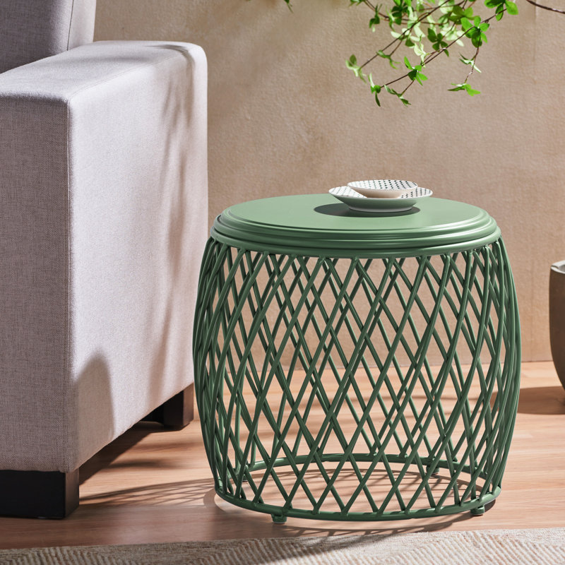 Élégante table d'appoint en fer matte de 20,16 po, légère et d'une capacité de charge maximale de 20 lb, avec poids léger et élégant