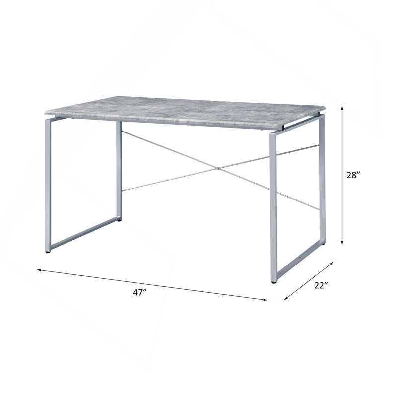 Table de bureau en métal 1pc, Gris/argent