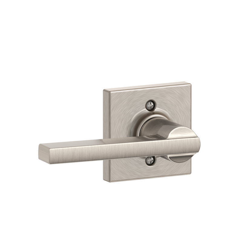 Latitude Lever with Collins Trim Non-Turning Lock, Satin Nickel