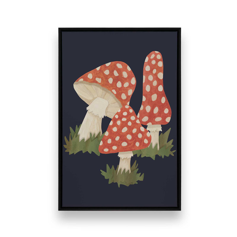 Poison Mushroom par Artlovepassion, reproduction d'art, Black, Impression encadrée sans passe-partout, H 16 po x l 12 po