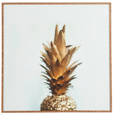 The Gold Pineapple - Reproduction d'art graphique sur bois encadrée