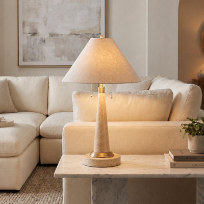 27.75" Resin Table Lamp With Oat Shade