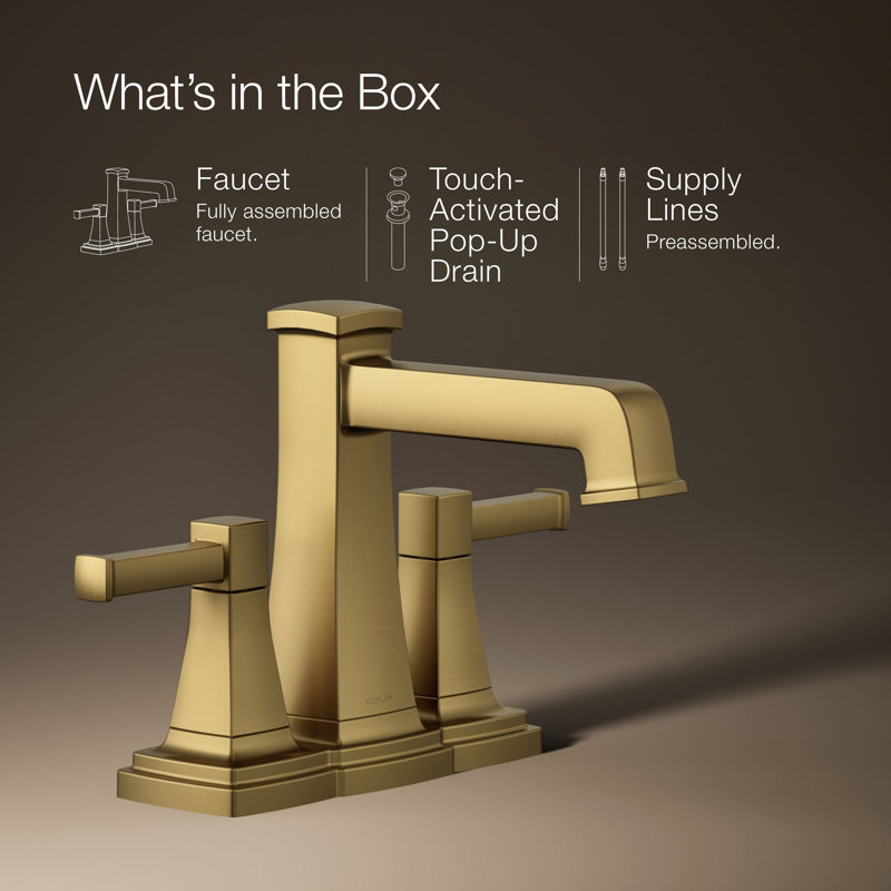 Riff Centerset Bathroom Sink Faucet, 1.2 GPM, Brushed Moderne Brass