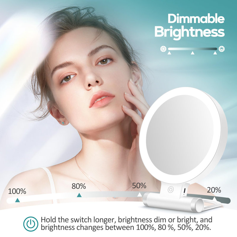 Magnifying Mirror With Light 30X, Double-Sided 1X/ 30X Magnifying Makeup Mirror With Tweezer, 2000Mah 3 Colour Modes With Adjustable Brightness,Foldable Compact Travel Mirror