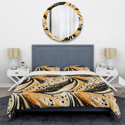 Ensemble de housse de couette Tribal Fusion In Black & Yellow II