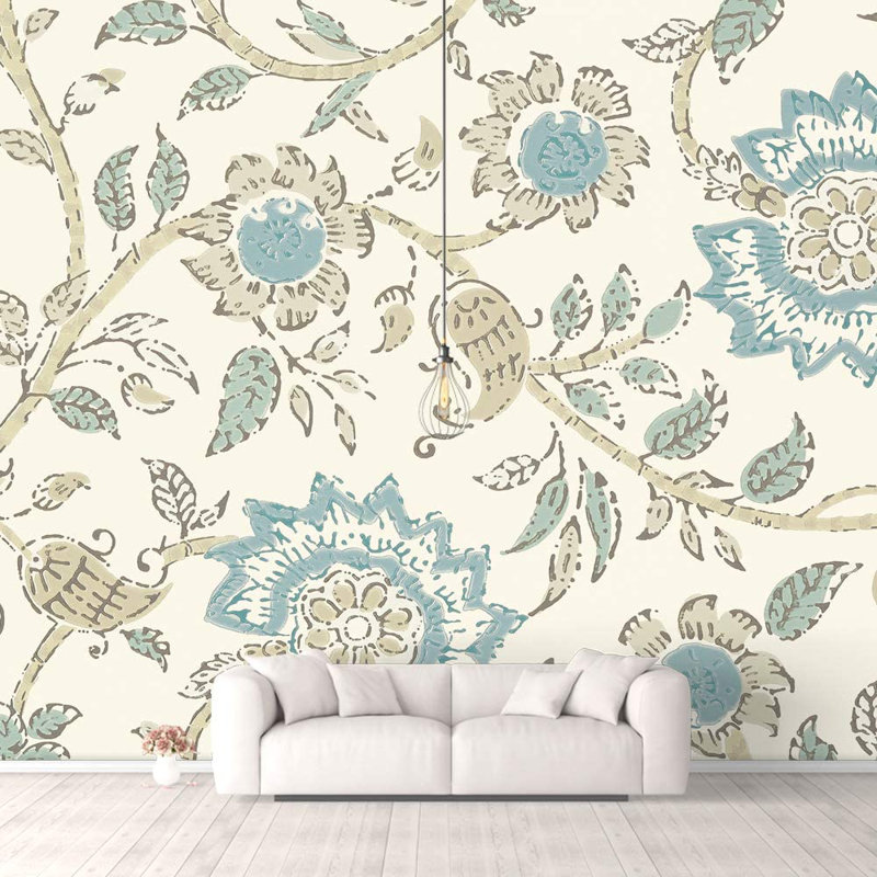 Peel & Stick Toile Border, 100" L x 144" W, Light Blue