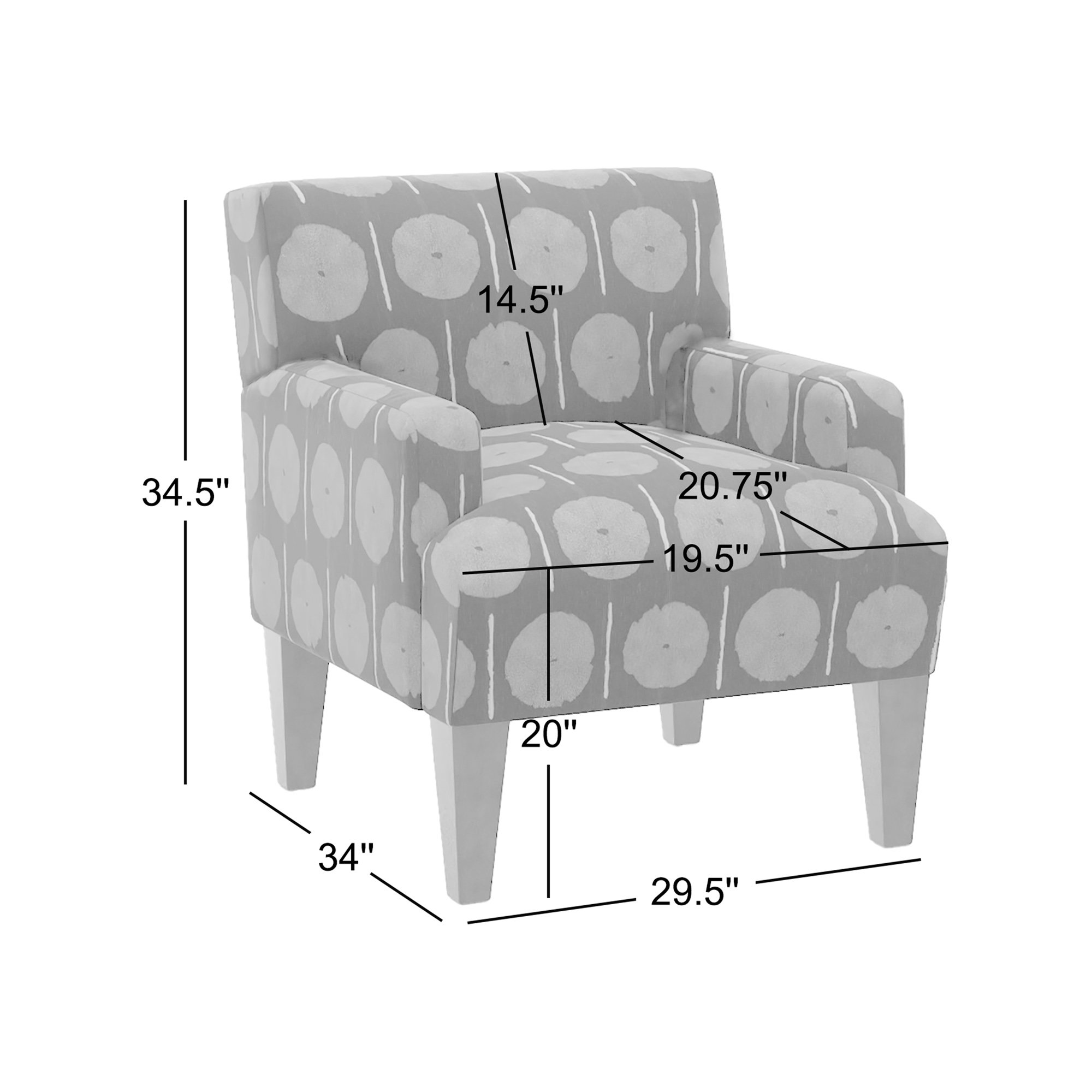 Eldin Upholstered Armchair, Espresso, Midnight