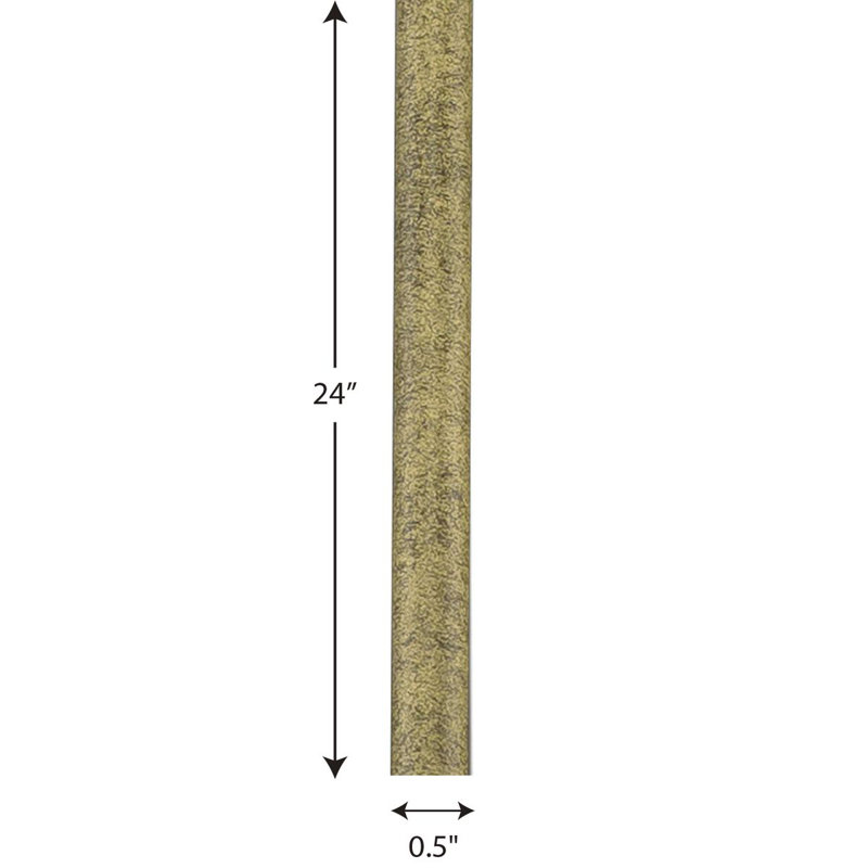 Antique Gold 24-Inch Steel Lighting Stem Extension