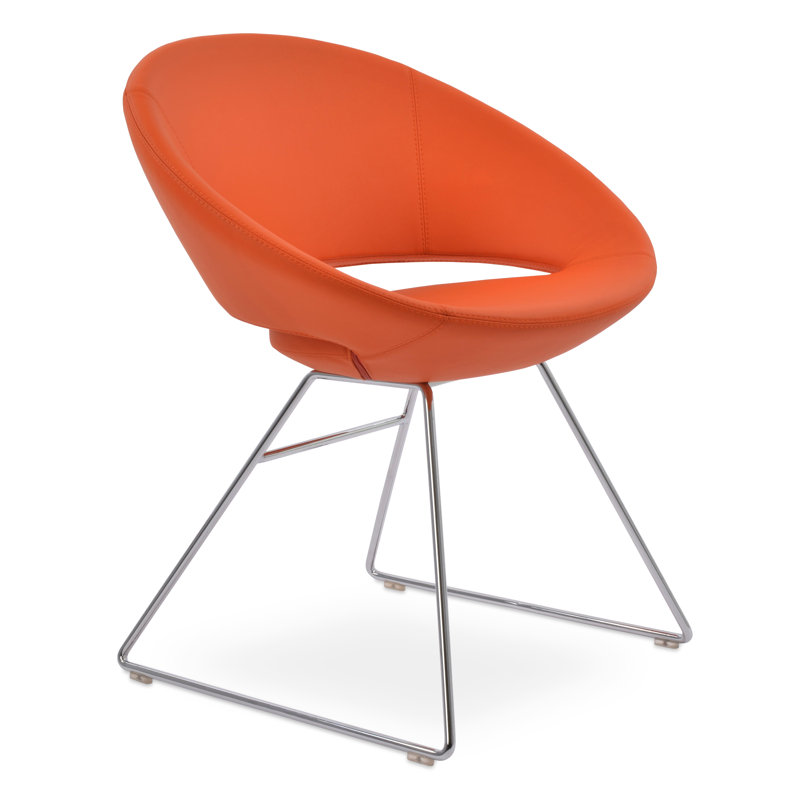 Fauteuil Papasan large de 23,75 po Crescent, Similicuir orange