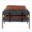 Chaise d'appoint en métal, bois et similicuir