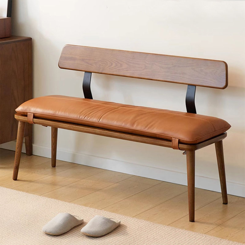 Banc rembourré brun