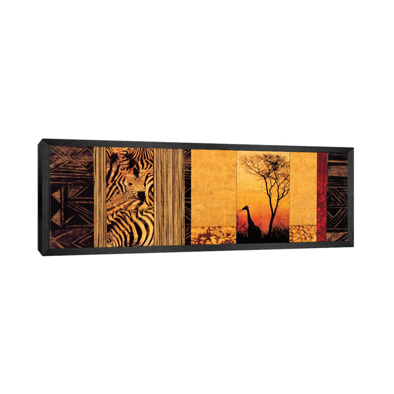 African Plains by Chris Donovan - Floater Frame Panoramic Gallery-Wrapped Canvas Giclée on Canvas, 30.48 cm H x 91.44 cm W