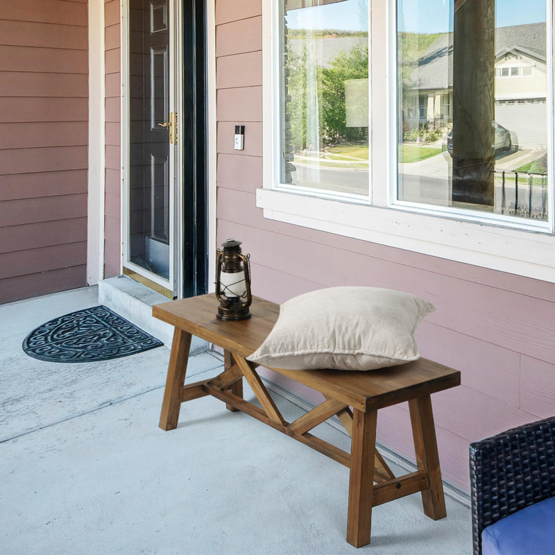 Farmhouse Wood Bench, Natural