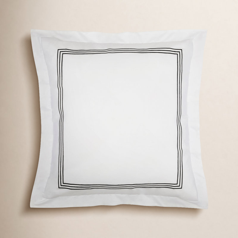 Norma Cotton Blend Pillow Sham, Euro, Black