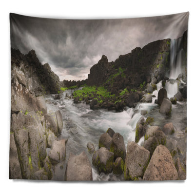 Tapisserie en cascade abstrait oxarafoss
