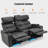 Power Reclining Loveseat Sofa with Adjustable Headrests and Console, Home Theater Seating-1853643539