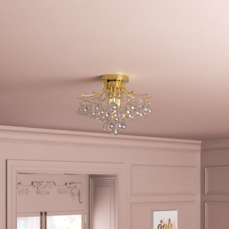 Stoller Crystal Flush Mount, Gold, Royal Cut