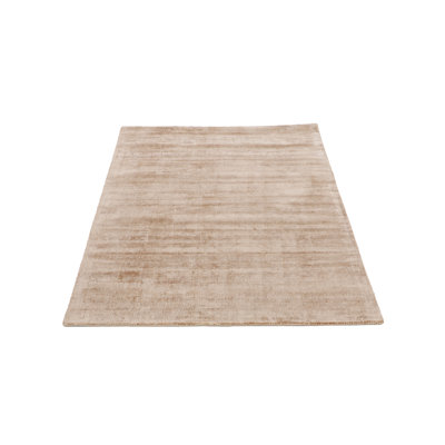 Ava Handmade Viscose Silky Solid Soft Beige Rug