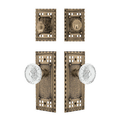 Nostalgic Warehouse Craftsman Entry Set with Crystal Meadows Knob