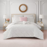 Juicy Couture Kiss Pleat Micromink Comforter Sets with 2 Decorative Pillows