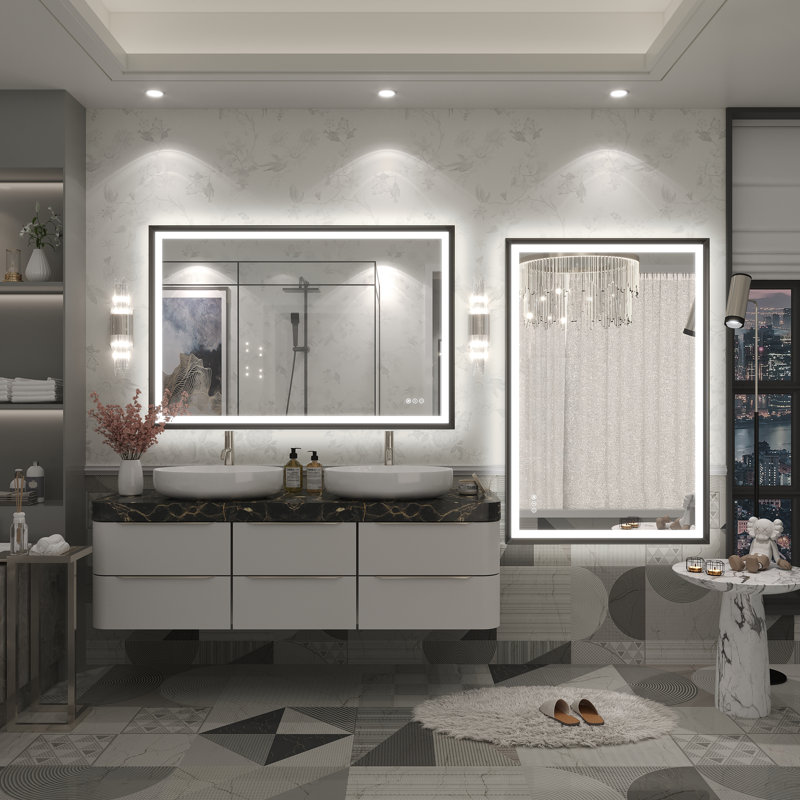 Miroir de salle de bain / meuble-lavabo mural Molly, 48 po x 32 po