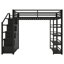 Lit mezzanine en métal avec tablettes de rangement