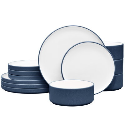 Noritake Colortex Stone 12-Piece Dinnerware Set, Service for 4