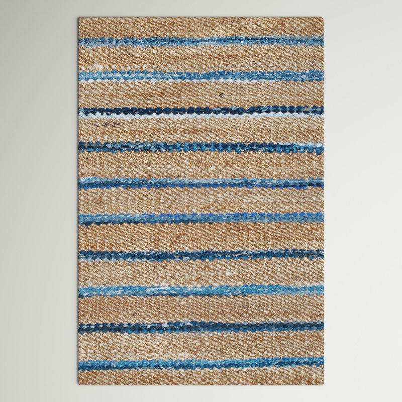 Tapis brun / denim Callie, Rectangle 2 pi 8 po x 4 pi